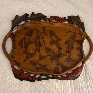 Wooden Fish Design Serving Tray